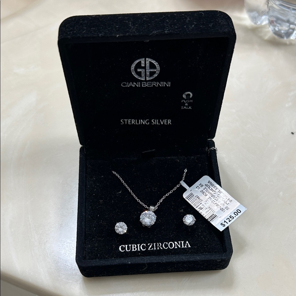 Giani Bernini Sterling Silver Necklace with Cubic Zirconia
